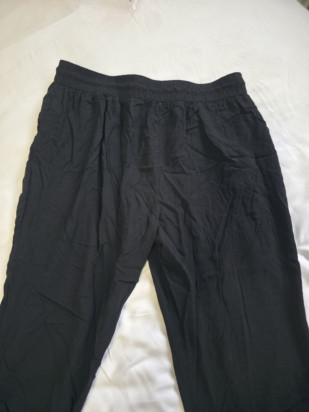Black Linnen Pants, Short/Capris Length Size L 100%Viscose